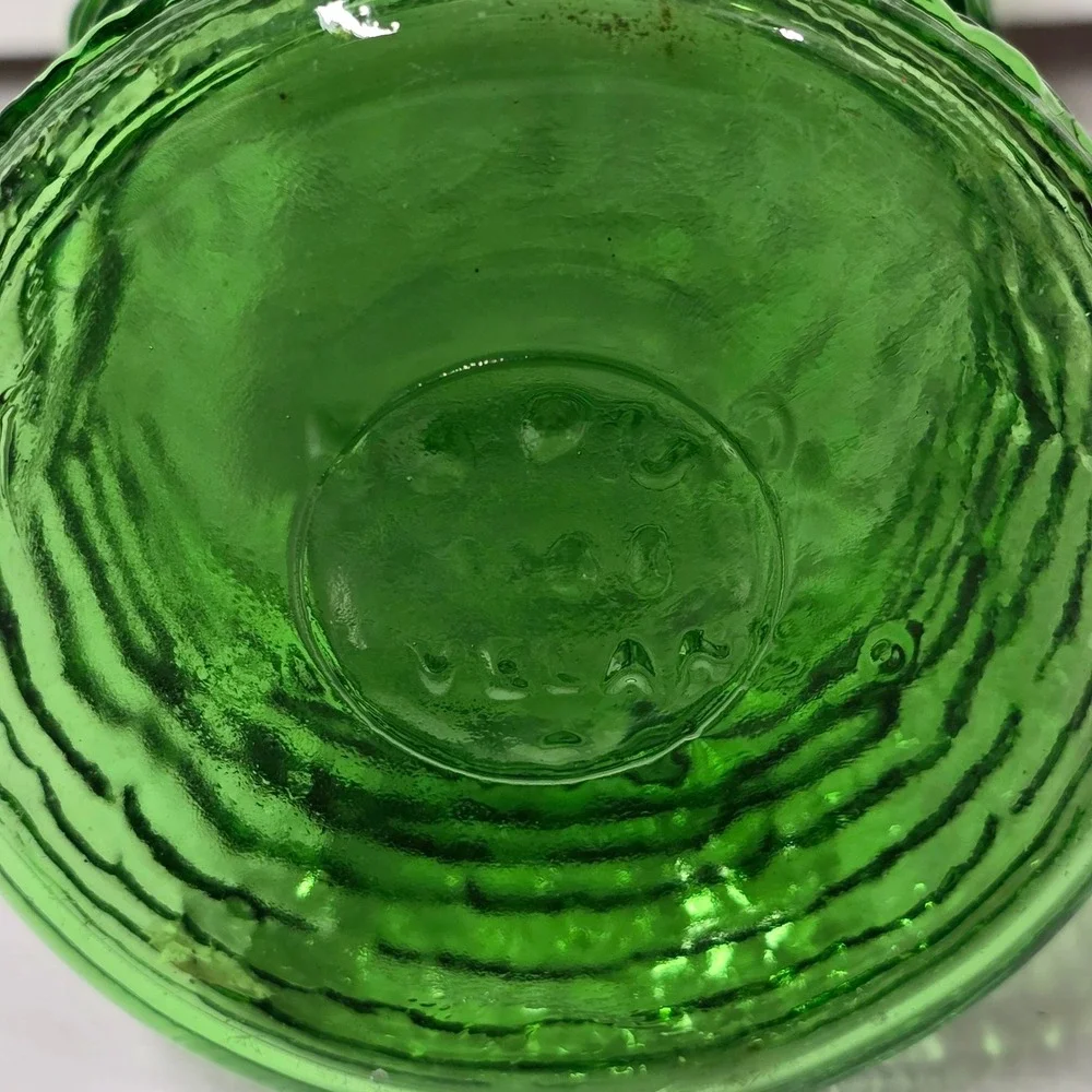 Soreno Emerald Green Textured Bark Vase 9 Inch Flared 4040-B MCM USA‎